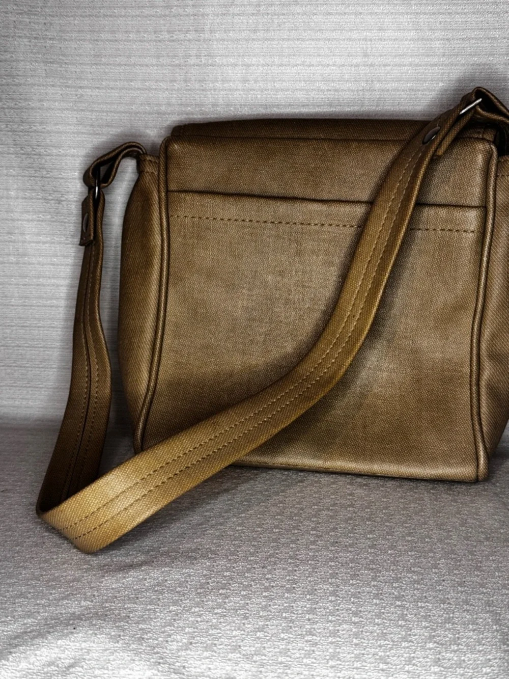 Metallic Gold Crossbody Bag with Sun Medallion
